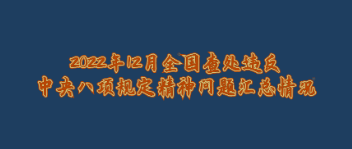 新聞速遞丨中央紀(jì)委國(guó)家監(jiān)委公布2022年12月全國(guó)查處違反中央八項(xiàng)規(guī)定精神問題匯總情況